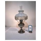 Model #9 Nickel Table Lamp - original shade & chim
