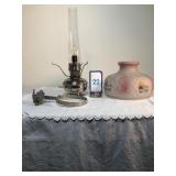 Model 11 Wall Bracket Lamp w/ rare Swiss glass sha