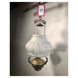 Model 7 Brass Hanging Lamp complete w/ original sh
