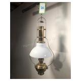 Model 5 Brass Hanging Lamp complete w/ original sh