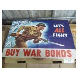 1942 Vintage War Bonds poster 22" x 14"