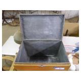 Vintage wood box w/ metal interior