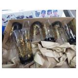 Vintage brown & gold tumblers