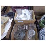 2 boxes vintage stemware & misc.