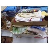 2 boxes assorted textiles