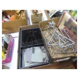 2 boxes metal hangers / stands & other
