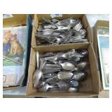 2 boxes misc. vintage flatware