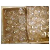 2 boxes glassware - some etched - shot glasses & h