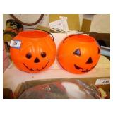 2 vintage Halloween pumpkins for candy