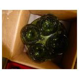 Green glass dishes