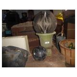 Bowling ball & yard decor