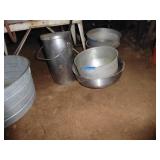 4 milk strainers & can