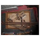 Wood pulleys, stakes & tools