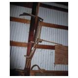 Saw, 2 scythes & root cutter