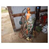 Welding torch w/ tanks & cart - tanks contain gas