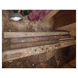 2 metal posts, 1 wood post