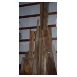 wood on back wall of shed