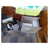 2 boxes: tins & plant stands 2 boxes: tins & plant stands