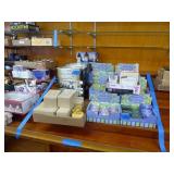 Section of giftware: soaps - glass ship in bottles Section of giftware: soaps - glass ship in bottles