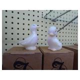 3 Fenton glass ducks - opal decorated 3 Fenton glass ducks - opal decorated