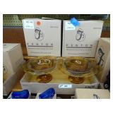 2 pieces Fenton amber glass - comports 2 pieces Fenton amber glass - comports