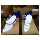 2 boxes Fenton glass shoes - hand painted 2 boxes Fenton glass shoes - hand painted