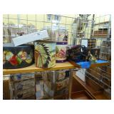Group of assorted decor items: brass music makers Group of assorted decor items: brass music makers