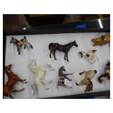 Tray of Hagen-Renaker horse figurines