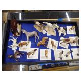Tray of Hagen-Renaker horse figurines (dark brown Tray of Hagen-Renaker horse figurines (dark brown