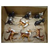 Hagen-Renaker 9 dog figurines - some w/ boxes