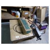 Workbench with vise/anvil & misc. tools Workbench with vise/anvil & misc. tools