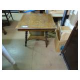 Wood table (cut down) 19.5"H x 24"square top Wood table (cut down) 19.5"H x 24"square top