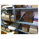 2 shelving units: boxes - various sizes 2 shelving units: boxes - various sizes