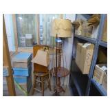 4 items: wooden lamps - stool - other 4 items: wooden lamps - stool - other