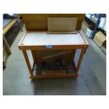 Rolling wood cart - 28" x 32" x 16" Rolling wood cart - 28" x 32" x 16"