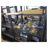 Shelving unit: banks - mugs - lunch boxes - Coke p