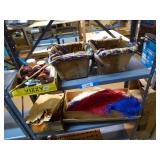 2 shelves: baskets - large feathers - misc. 2 shelves: baskets - large feathers - misc.