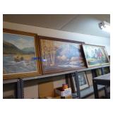 3 pictures includes western painting signed H.L. O