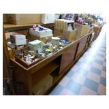 Wood display cabinet, lower only - 11ft L x 32in H