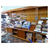 Display cabinet - 8ft W x 33in H at front ; Top sh Display cabinet - 8ft W x 33in H at front ; Top sh