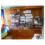 Display cabinet - 8ft W x 33in H at front ; Top sh Display cabinet - 8ft W x 33in H at front ; Top sh