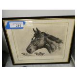 Framed Race Horse Print 13 1/2 In. x 11 1/2 In.