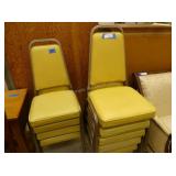 9 Stackable Yellow Banquet Chairs