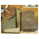 2 Metal Boxes One Metal Ash Tray