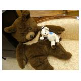 Stuffed Teddy Bear & Friend Puppy, Bear is 3 Ft Lo