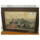 Deer Picture 43 In. x 29 In. Framed