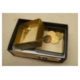 10K Cufflinks and Dainty 14K Necklace