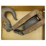Vintage Single Wood Block Pully