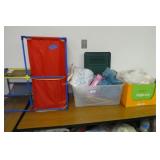 Cat Tree House, a Tote with Rugs and Stuffed