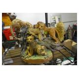 3 African Animal Decanters Full